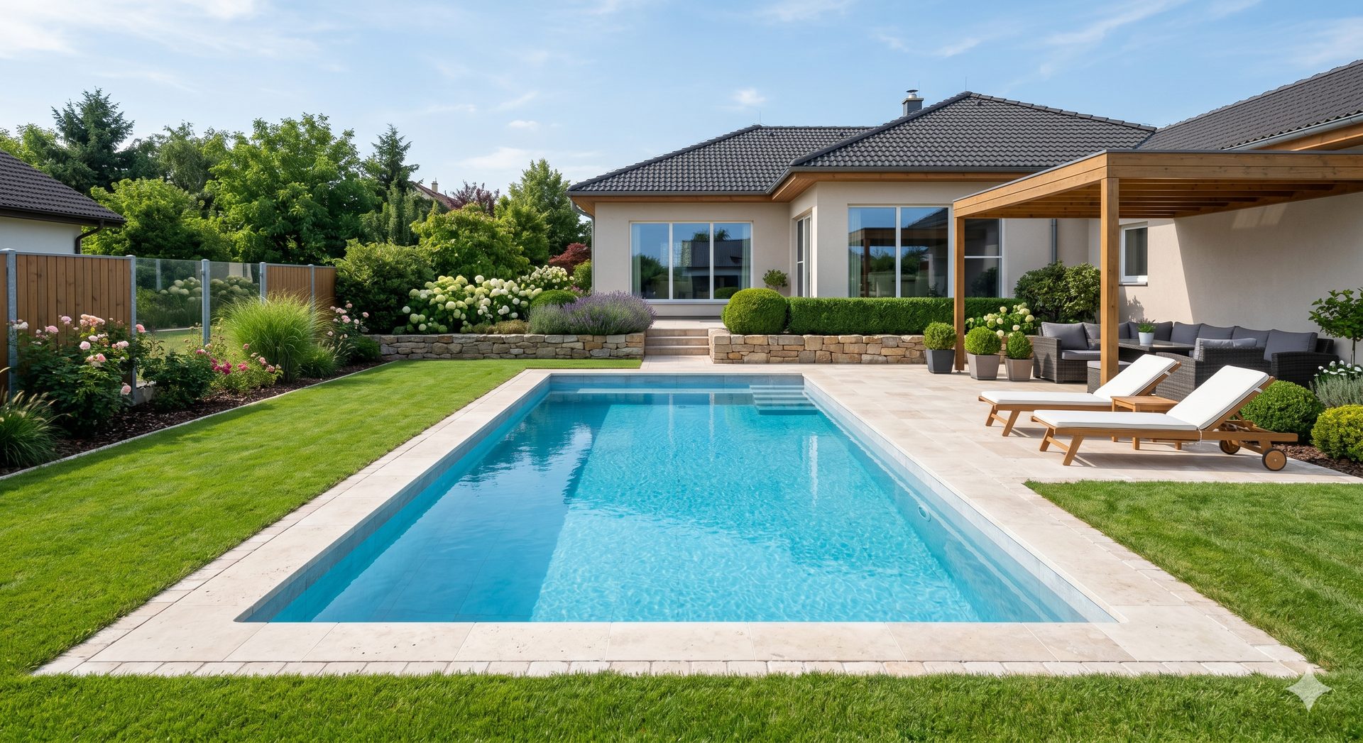 A renewed fibreglass pool